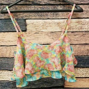 LF Feminine Floral Crop Top